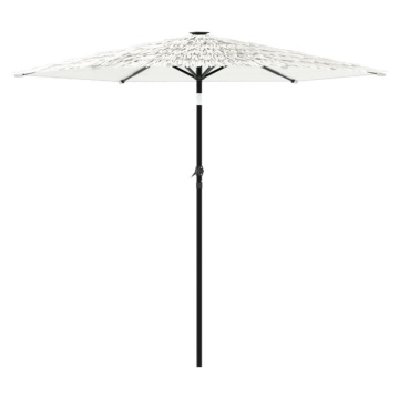 Umbrelă soare de grădină stâlp din oțel, alb 223x223x213cm - Img 8