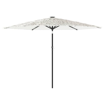 Umbrelă soare de grădină stâlp din oțel, alb 288x288x225cm - Img 2