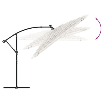 Umbrelă soare de grădină stâlp din oțel, alb 290x290x238 cm - Img 6