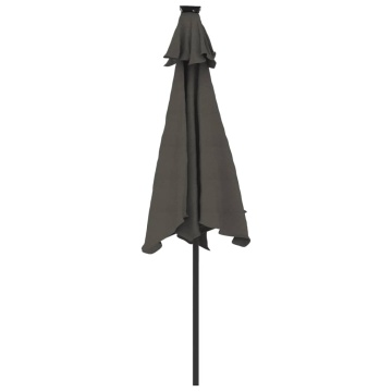 Umbrelă soare de grădină stâlp din oțel antracit 225x225x212 cm - Img 5