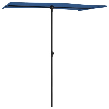 Umbrelă soare exterior stâlp aluminiu albastru azur 180x110cm - Img 3