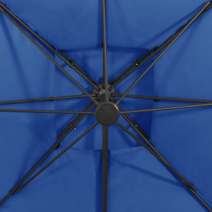 Umbrelă suspendată cu înveliș dublu, albastru azuriu, 300x300cm - Img 2