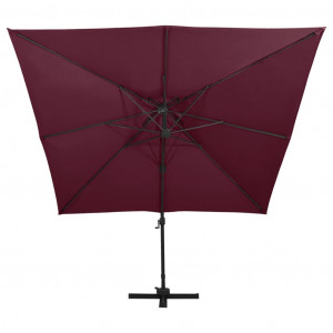 Umbrelă suspendată cu înveliș dublu, roșu bordo, 300x300 cm - Img 4