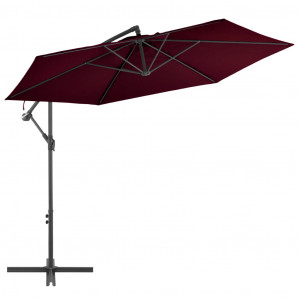 Umbrelă suspendată cu stâlp de aluminiu, roșu bordo, 300 cm - Img 1