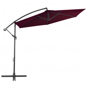Umbrelă suspendată cu stâlp de aluminiu, roșu bordo, 300 cm - Img 2
