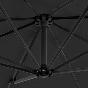 Umbrelă suspendată cu stâlp din aluminiu, antracit, 250x250 cm - Img 2