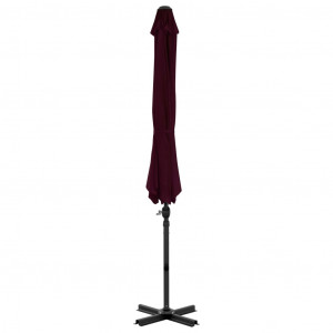 Umbrelă suspendată cu stâlp din aluminiu, roșu, 300 cm - Img 8