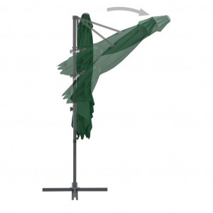 Umbrelă suspendată cu stâlp din oțel, verde, 250 x 250 cm - Img 5