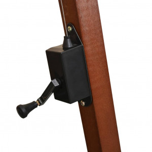 Umbrelă suspendată cu stâlp, negru, 3,5x2,9 m, lemn masiv brad - Img 6