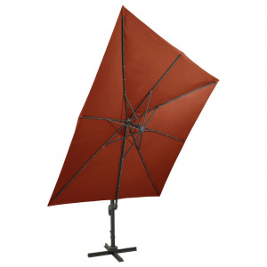 Umbrelă suspendată cu stâlp și LED-uri, cărămiziu, 300 cm - Img 5