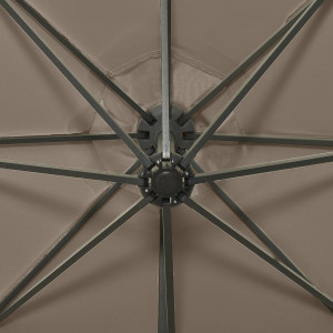 Umbrelă suspendată cu stâlp și LED-uri, gri taupe, 300 cm - Img 2