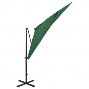 Umbrelă suspendată cu stâlp și LED-uri, verde, 250 cm - Img 3