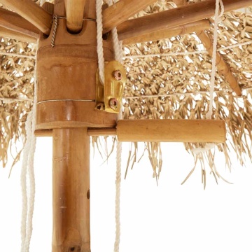 Umbrelă Tiki cu baldachin din frunze de banană 150 cm bambus - Img 7
