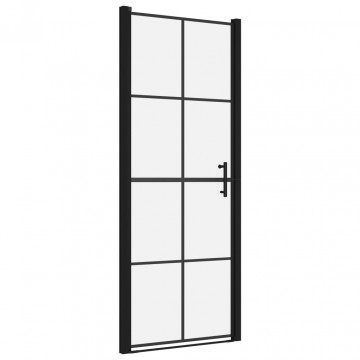 Ușă de duș, negru, 91 x 195 cm, sticlă securizată - Img 2