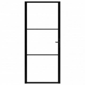 Ușă de interior, negru, 102,5x201,5 cm, sticlă ESG și aluminiu - Img 3