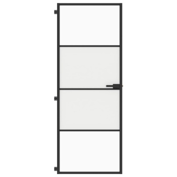 Ușă de interior negru 76x201,5 cm sticlă securiz./aluminiu slim - Img 3