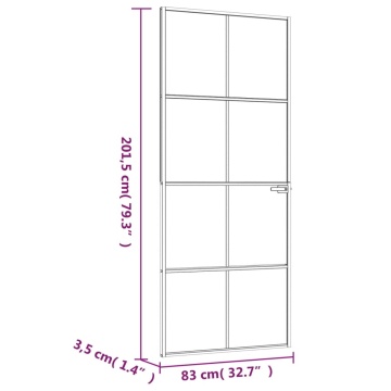 Ușă de interior negru 83x201,5 cm sticlă securiz./aluminiu slim - Img 7
