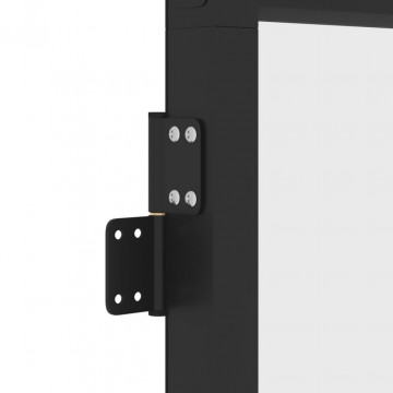 Ușă de interior negru 83x201,5 cm sticlă securiz./aluminiu slim - Img 7