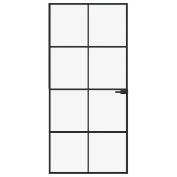 Ușă de interior negru 93x201,5 cm sticlă securiz./aluminiu slim - Img 3