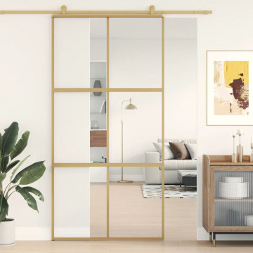Ușă glisantă, auriu, 102,5x205 cm, sticlă ESG mată și aluminiu - Img 1