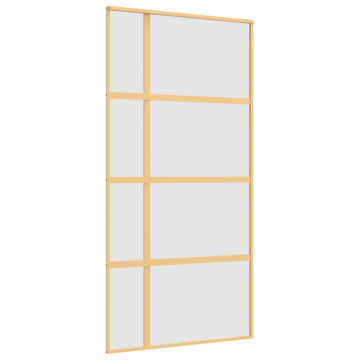 Ușă glisantă, auriu, 102,5x205 cm, sticlă ESG mată și aluminiu - Img 2