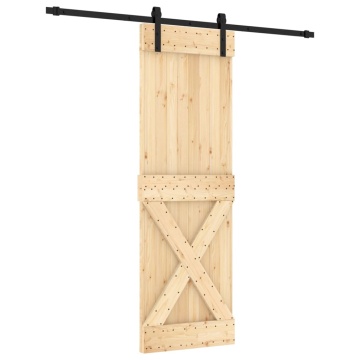 Ușă glisantă cu set de feronerie 70x210 cm, lemn masiv de pin - Img 2