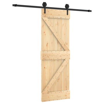 Ușă glisantă cu set de feronerie 70x210 cm, lemn masiv de pin - Img 2