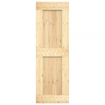 Ușă glisantă cu set de feronerie 70x210 cm, lemn masiv de pin - Img 4