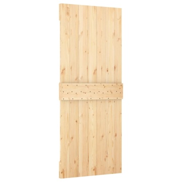 Ușă glisantă cu set de feronerie 80x210 cm, lemn masiv de pin - Img 4