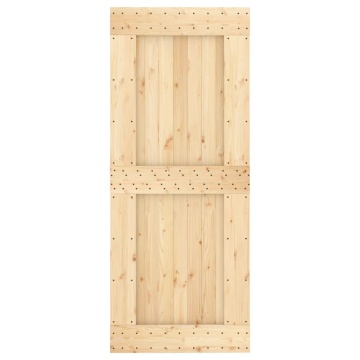 Ușă glisantă cu set de feronerie 85x210 cm, lemn masiv de pin - Img 4