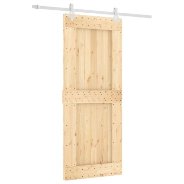 Ușă glisantă cu set de feronerie 85x210 cm, lemn masiv de pin - Img 2
