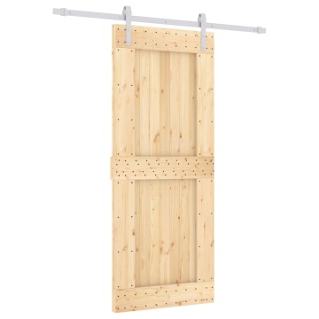 Ușă glisantă cu set de feronerie 85x210 cm, lemn masiv de pin - Img 2