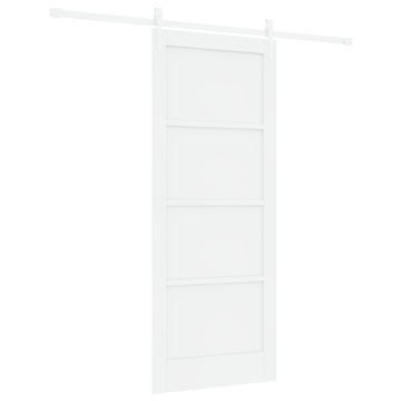Ușa glisantă cu set de feronerie albă 83x202 cm din lemn masiv de pin - Img 2