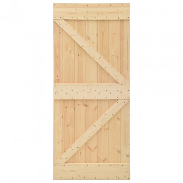 Ușă glisantă cu set feronerie 100x210 cm, lemn masiv de pin - Img 3