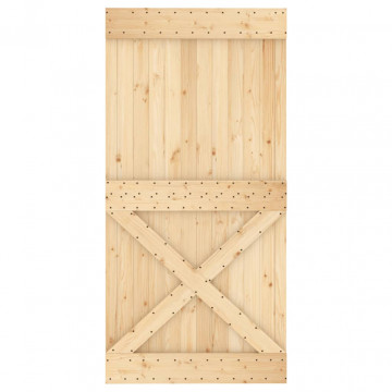 Ușă glisantă cu set feronerie, 100x210 cm, lemn masiv de pin - Img 4