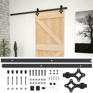 Ușă glisantă cu set feronerie, 80 x 210 cm, lemn masiv de pin - Img 2