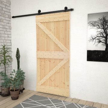 Ușă glisantă cu set feronerie, 90 x 210 cm, lemn masiv de pin - Img 1