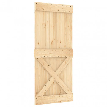 Ușă glisantă cu set feronerie, 90x210 cm, lemn masiv de pin - Img 3