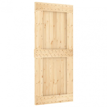 Ușă glisantă cu set feronerie, 90x210 cm, lemn masiv de pin - Img 3