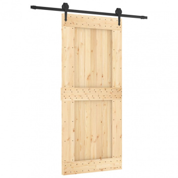 Ușă glisantă cu set feronerie, 90x210 cm, lemn masiv de pin - Img 2