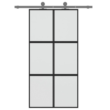 Ușă glisantă, negru, 102,5x205 cm, sticlă securizată/aluminiu - Img 3