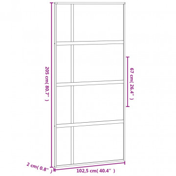Ușă glisantă, negru, 102,5x205 cm, sticlă securizată/aluminiu - Img 6