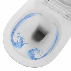 Vas WC suspendat fără ramă, alb, ceramică - Img 3