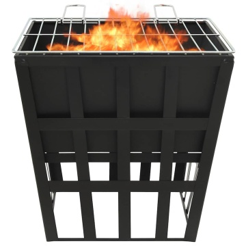 Vatră de foc 2-in-1 cu grătar, 34x34x48 cm, oțel - Img 4