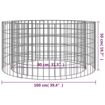Vatră de foc din gabion Ø 100 cm, fier galvanizat - Img 5