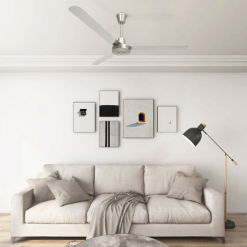 Ventilator de tavan, argintiu, 142 cm - Img 1