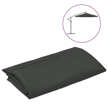 vida XL Pânză de schimb umbrelă de soare consolă, antracit, 350 cm - Img 2