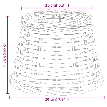Abajur de veioză maro Ø20x15 cm răchită - Img 5