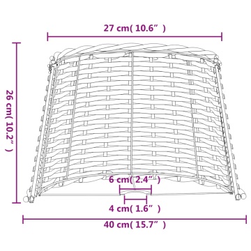 Abajur veioză, maro, Ø40x26 cm, răchită - Img 6