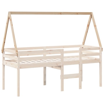 Acoperiș pat de copii, 209x95,5x88 cm, lemn masiv de pin - Img 3